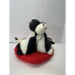 Vintage 1989 Embrace Hugging Nylon Dinosaurs Plush Stuffed Animal Valentines